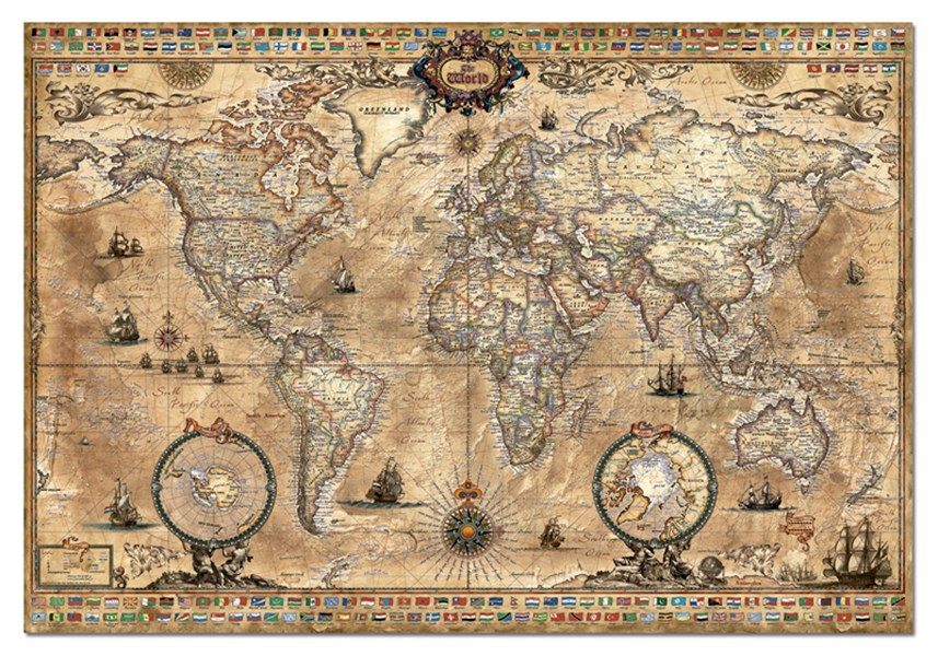 Ancienne Carte Du Monde Passe Temps 3000